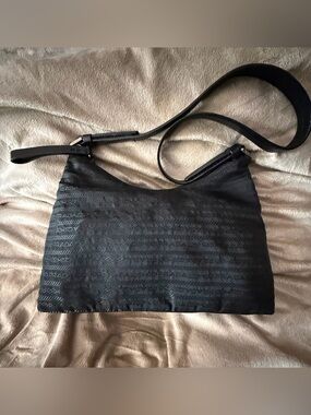 PRADA Tessuto Nylon Pochette, in Signature Logo Design & Matte Silver Hardware